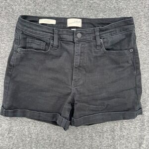 Universal Thread Womem High Rise Midi Denim Shorts Black Size 10 30R Rolled Cuff
